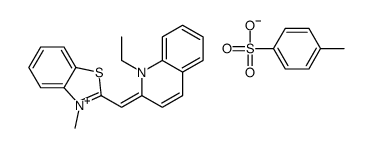 1-ethyl-2-[(3-methyl-3H-benzothiazol-2-ylidene)methyl]quinolinium toluene-p-sulphonate Structure
