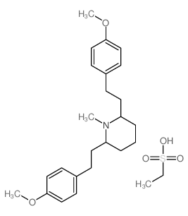 2,6-bis[2-(4-methoxyphenyl)ethyl]-1-methyl-piperidine; ethanesulfonic acid Structure