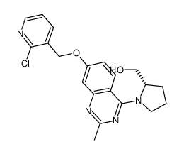 (S)-{1-[7-(2-chloro-pyridin-3-ylmethoxy)-2-methyl-quinazolin-4-yl]-pyrrolidin-2-yl}-methanol结构式