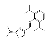 (2,6-Diisopropyl-phenyl)-[1-((S)-4-isopropyl-4,5-dihydro-oxazol-2-yl)-meth-(E)-ylidene]-amine Structure