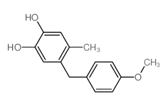4-[(4-methoxyphenyl)methyl]-5-methyl-benzene-1,2-diol结构式