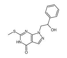1-(2-hydroxy-2-phenylethyl)-6-(methylthio)-1,5-dihydro-4H-pyrazolo[3,4-d]pyrimidin-4-one Structure