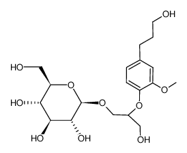 1-O-(β-D-glucopyranosyl)-2-[2-methoxy-4-(ω-hydroxypropyl)-phenoxy]-propan-3-ol Structure