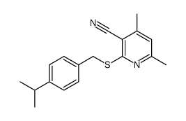 4,6-dimethyl-2-[(4-propan-2-ylphenyl)methylsulfanyl]pyridine-3-carbonitrile结构式