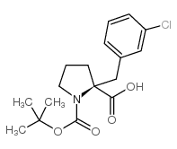 Boc-(S)-α-(3-chloro-benzyl)-proline Structure