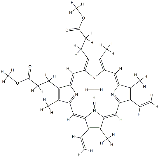 N-methylprotoporphyrin dimethyl ester structure