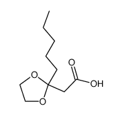 acide (pentyl-2 dioxolanne-1,3 yl-2)-2 acetique Structure
