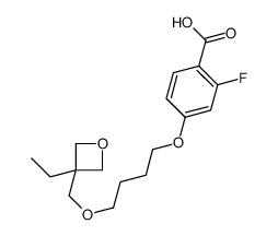 4-[4-[(3-ethyloxetan-3-yl)methoxy]butoxy]-2-fluorobenzoic acid结构式