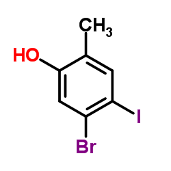 5-Bromo-4-iodo-2-methylphenol结构式