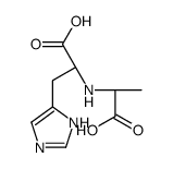 (2S)-2-(1-carboxyethylamino)-3-(1H-imidazol-5-yl)propanoic acid结构式