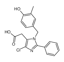 4-chloro-1-(4-hydroxy-3-methylbenzyl)-2-phenylimidazole-5-acetic acid结构式
