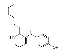 1-hexyl-2,3,4,9-tetrahydro-1H-pyrido[3,4-b]indol-6-ol结构式