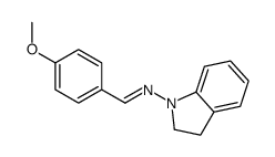 N-(2,3-dihydroindol-1-yl)-1-(4-methoxyphenyl)methanimine结构式