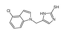 4-[(4-chloroindol-1-yl)methyl]-1,3-dihydroimidazole-2-thione结构式