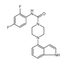 1-Piperazinecarboxamide, N-(2,4-difluorophenyl)-4-(1H-indol-4-yl)结构式