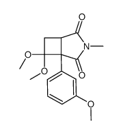 4,4-dimethoxy-1-(3-methoxyphenyl)-N-methyl-1,2-cyclobutanedicarboximide结构式