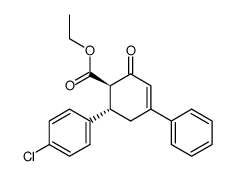 (1R,6S)-6-(4-Chloro-phenyl)-2-oxo-4-phenyl-cyclohex-3-enecarboxylic acid ethyl ester Structure