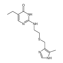 5-Ethyl-2-[2-(5-methyl-1H-imidazol-4-ylmethylsulfanyl)-ethylamino]-3H-pyrimidin-4-one Structure