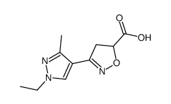 3-(1-Ethyl-3-methyl-1H-pyrazol-4-yl)-4,5-dihydro-1,2-oxazole-5-ca rboxylic acid结构式