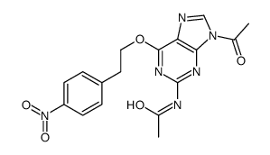 N-[9-acetyl-6-[2-(4-nitrophenyl)ethoxy]purin-2-yl]acetamide结构式
