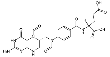 (6RS)-5,10-diformyl-5,6,7,8-tetrahydrofolic acid结构式