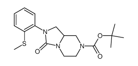 tert-butyl 2-[2-(methylthio)phenyl]-3-oxohexahydroimidazo[1,5-a]pyrazine-7(1H)-carboxylate结构式