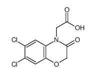 2-(6,7-dichloro-3-oxo-1,4-benzoxazin-4-yl)acetic acid结构式