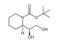 tert-butyl 1-(R)-2-((S)-1,2-dihydroxylethyl)piperidine-1-carboxylate结构式