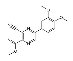 methyl 3-cyano-5-(3,4-dimethoxyphenyl)pyrazine-2-carbimidate结构式