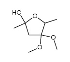 4,4-dimethoxy-2,5-dimethyltetrahydrofuran-2-ol结构式