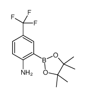 2-(4,4,5,5-Tetramethyl-1,3,2-dioxaborolan-2-yl)-_4-(trifluoromethyl)_benzenamine Structure