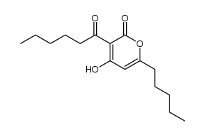 3-hexanoyl-4-hydroxy-6-pentyl-2-pyrone结构式