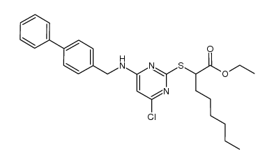 ethyl 2-(4-(biphenyl-4-ylmethylamino)-6-chloropyrimidine-2-ylthio)octanoate结构式