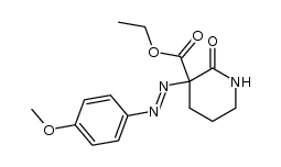 3-(4-methoxy-phenylazo)-2-oxo-piperidine-3-carboxylic acid ethyl ester结构式