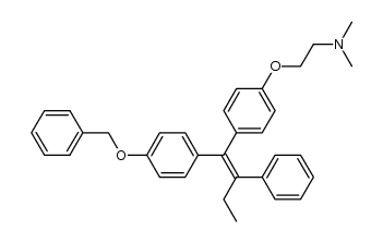 (E)-1-[4-(benzyloxy)phenyl]-1-[4-(2-dimethylaminoethoxy)phenyl]-2-phenylbut-1-ene Structure