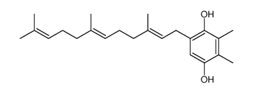 2,3-Dimethyl-5-((2E,6E)-3,7,11-trimethyl-dodeca-2,6,10-trienyl)-benzene-1,4-diol Structure