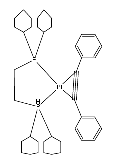 {bis(dicyclohexylphosphino)ethane}(diphenylacetylene)platinum(0)结构式