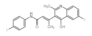 (E)-3-(6-Fluoro-4-hydroxy-2-methylquinolin-3-yl)-N-(4-fluorophenyl)but-2-enamide structure