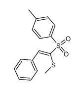 (E)-β-phenyl-α-(methylthio)vinyl p-tolylsulfone结构式