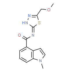 N-[(2E)-5-(methoxymethyl)-1,3,4-thiadiazol-2(3H)-ylidene]-1-methyl-1H-indole-4-carboxamide Structure