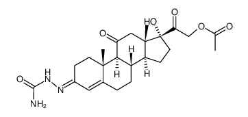 21-acetoxy-17-hydroxy-pregn-4-ene-3,11,20-trione-3-semicarbazone结构式