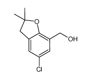 (5-chloro-2,2-dimethyl-2,3-dihydrobenzofuran-7-yl)methanol结构式
