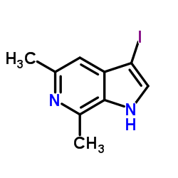 3-Iodo-5,7-dimethyl-1H-pyrrolo[2,3-c]pyridine结构式