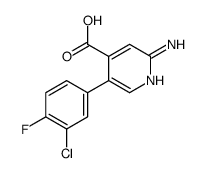 2-amino-5-(3-chloro-4-fluorophenyl)pyridine-4-carboxylic acid结构式