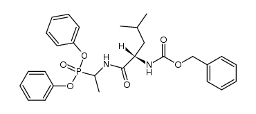 Diphenyl-N-(benzyloxycarbonyl)-L-leucyl-(2-decarboxy-L-alanin-2-yl)phosphonat Structure