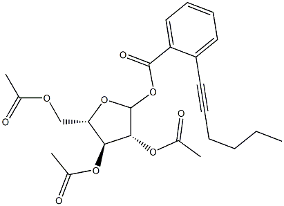 2,3,5-Tri-O-acetyl-L-arabofuranosyl ortho-hexynylbenzoate结构式
