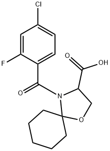 4-(4-chloro-2-fluorobenzoyl)-1-oxa-4-azaspiro[4.5]decane-3-carboxylic acid structure