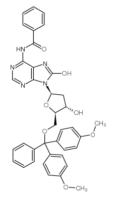 n6-benzoyl-5'-o-(dimethoxytrityl)-8-hydroxy-2'-deoxyadenosine Structure
