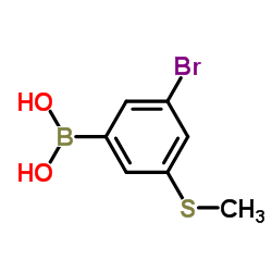 3-Bromo-5-(methylsulfanyl)phenylboronic acid结构式