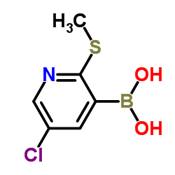 5-Chloro-2-(methylsulfanyl)pyridine-3-boronic acid结构式